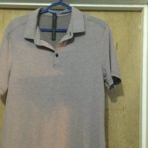 Lululemon men's polo style t-shirt size medium gray like new condition